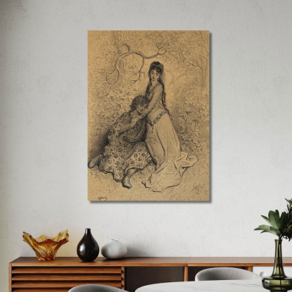 Ruggero Abbracciato Di Bradamante Doré Gustave gdr60 quadro stampato su tela