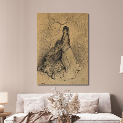 Ruggero Abbracciato Di Bradamante Doré Gustave gdr60 quadro stampato su tela