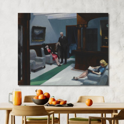 Hall Dell'Hotel Edward Hopper eho22 quadro stampato su tela