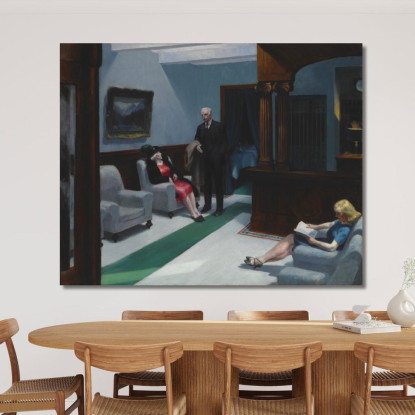 Hall Dell'Hotel Edward Hopper eho22 quadro stampato su tela