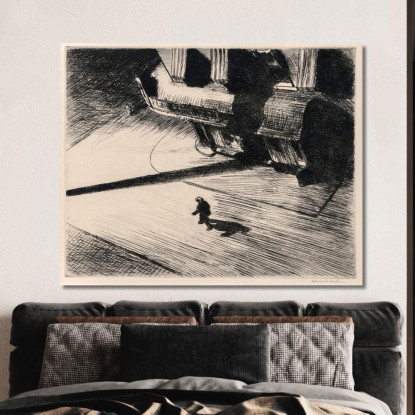Ombra Notturna Edward Hopper eho30 quadro stampato su tela
