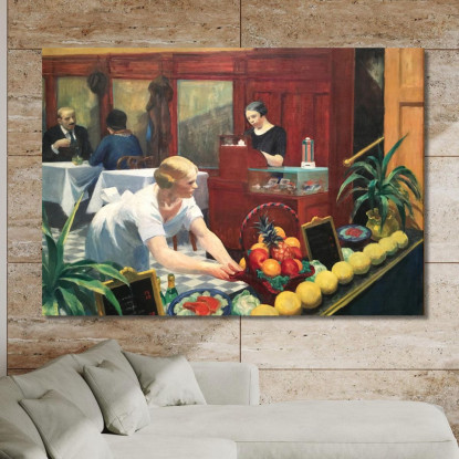Tavoli Per Signore Edward Hopper eho43 quadro stampato su tela