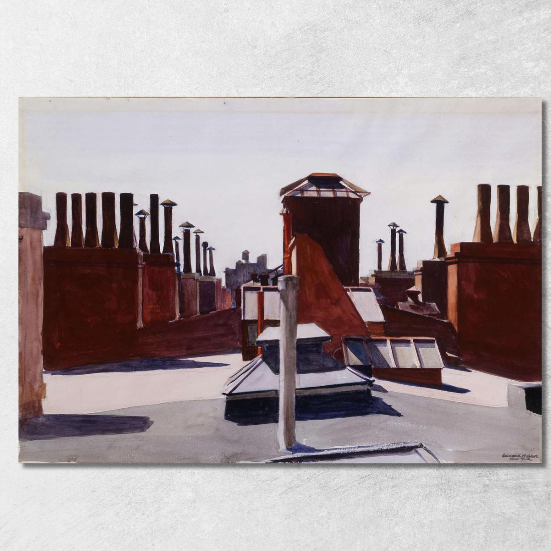 Piazza Washington Edward Hopper eho47 quadro stampato su tela