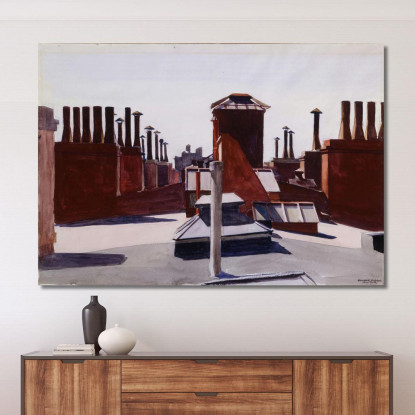 Piazza Washington Edward Hopper eho47 quadro stampato su tela