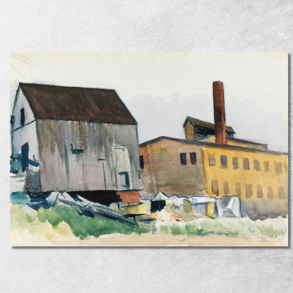 Fabbrica E Capannone Edward Hopper eho66 quadro stampato su tela