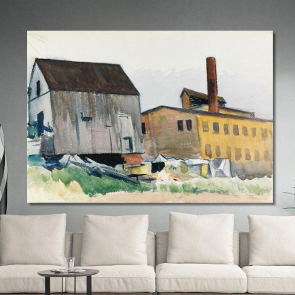 Fabbrica E Capannone Edward Hopper eho66 quadro stampato su tela