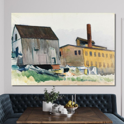 Fabbrica E Capannone Edward Hopper eho66 quadro stampato su tela