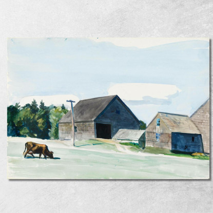 Edifici Agricoli E Mucche Edward Hopper eho67 quadro stampato su tela