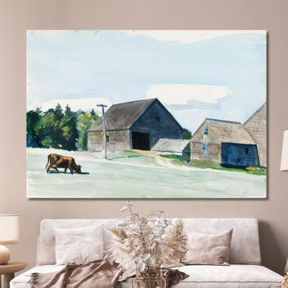 Edifici Agricoli E Mucche Edward Hopper eho67 quadro stampato su tela