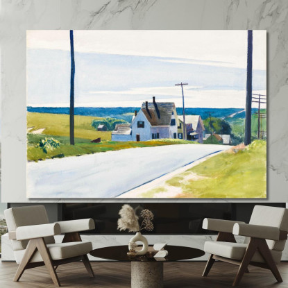 Strada Maestra Edward Hopper eho70 quadro stampato su tela