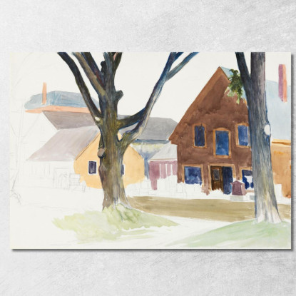 Case Con Lapidi Edward Hopper eho74 quadro stampato su tela