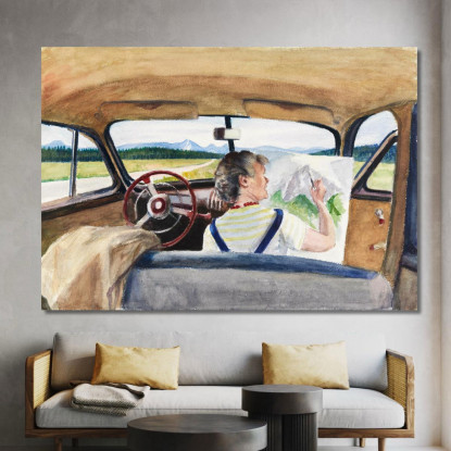 Jo Nel Wyoming Edward Hopper eho75 quadro stampato su tela