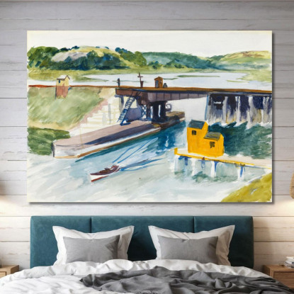 Paesaggio Con Ponte Edward Hopper eho76 quadro stampato su tela