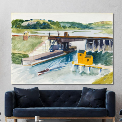 Paesaggio Con Ponte Edward Hopper eho76 quadro stampato su tela