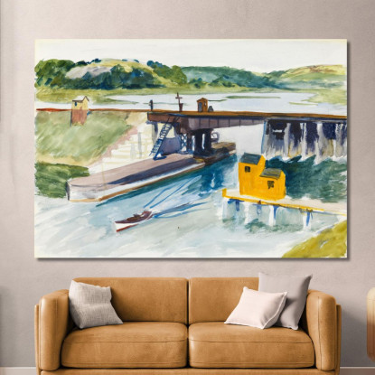 Paesaggio Con Ponte Edward Hopper eho76 quadro stampato su tela