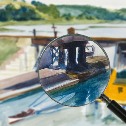 Paesaggio Con Ponte Edward Hopper eho76 quadro stampato su tela