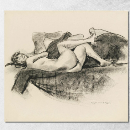 Studio Di Jo Hopper Sdraiata Su Un Divano Edward Hopper eho84 quadro stampato su tela
