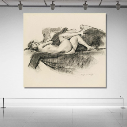 Studio Di Jo Hopper Sdraiata Su Un Divano Edward Hopper eho84 quadro stampato su tela