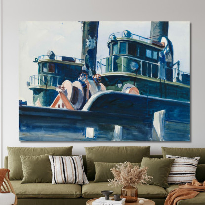 Due Pescherecci Edward Hopper eho86 quadro stampato su tela