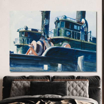 Due Pescherecci Edward Hopper eho86 quadro stampato su tela