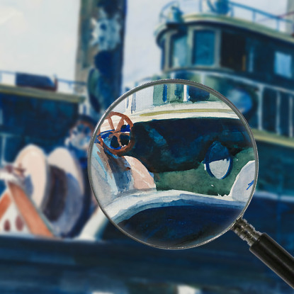 Due Pescherecci Edward Hopper eho86 quadro stampato su tela