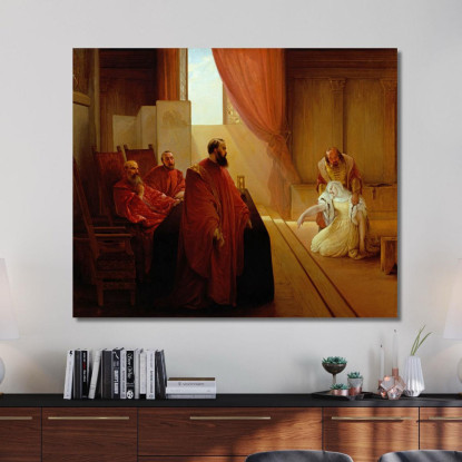 Valenza Gradenigo Before The Inquisition Francesco Hayez fhy21 quadro stampato su tela