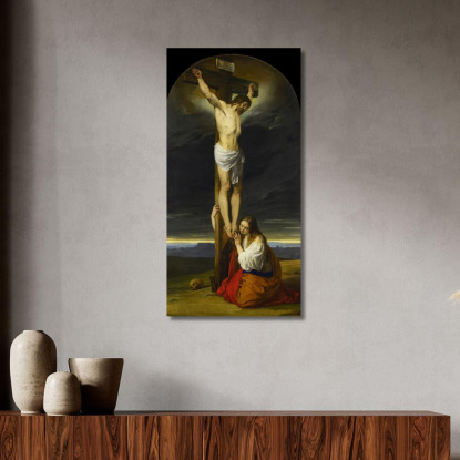 Crocifissione Con Maria Maddalena Inginocchiata E Piangente Francesco Hayez fhy24 quadro stampato su tela