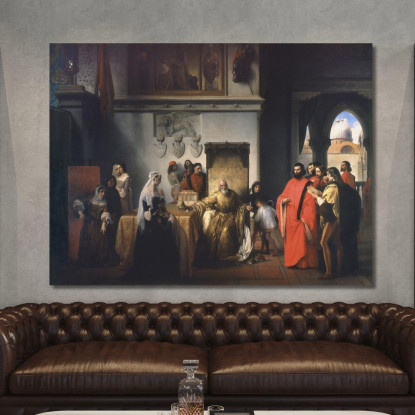 Doge Francesco Foscari Removal The Two Foscari Francesco Hayez fhy29 quadro stampato su tela