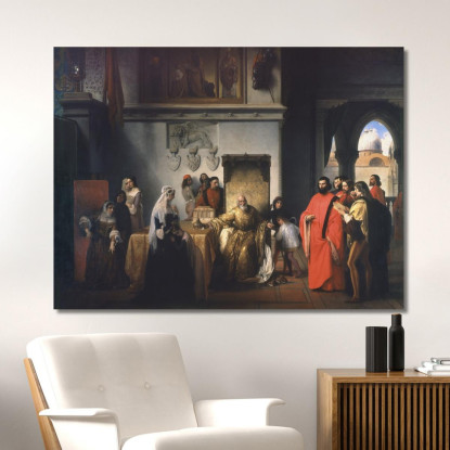 Doge Francesco Foscari Removal The Two Foscari Francesco Hayez fhy29 quadro stampato su tela