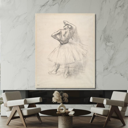 Ballerino In Piedi Braccio Destro Alzato Edgar Degas edg145 quadro stampato su tela