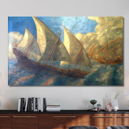 Caravella Pisana Gaetano Previati gpr1 quadro stampato su tela