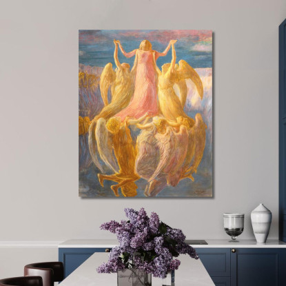 Assunzione Gaetano Previati gpr8 quadro stampato su tela