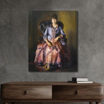 Emma Con Un Vestito Viola George Bellows gbl5 quadro stampato su tela