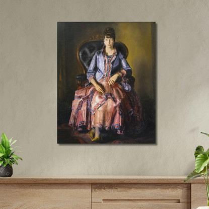 Emma Con Un Vestito Viola George Bellows gbl5 quadro stampato su tela