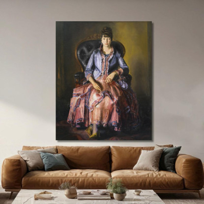 Emma Con Un Vestito Viola George Bellows gbl5 quadro stampato su tela