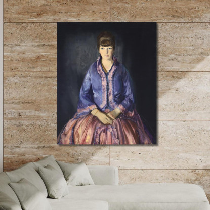 Emma Con Il Vestito Viola George Bellows gbl6 quadro stampato su tela