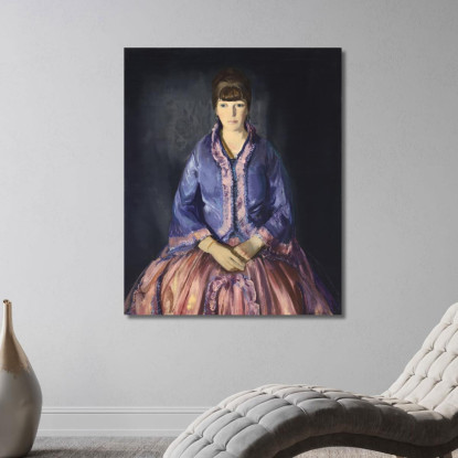 Emma Con Il Vestito Viola George Bellows gbl6 quadro stampato su tela