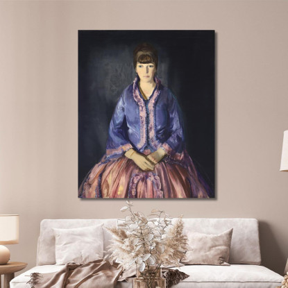 Emma Con Il Vestito Viola George Bellows gbl6 quadro stampato su tela