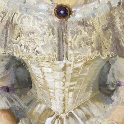 La Signora T. In Seta Color Crema N. 2 George Bellows gbl13 quadro stampato su tela