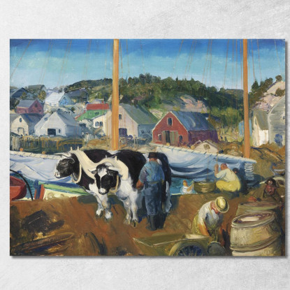 Pontile Del Team Ox A Matinicus George Bellows gbl16 quadro stampato su tela