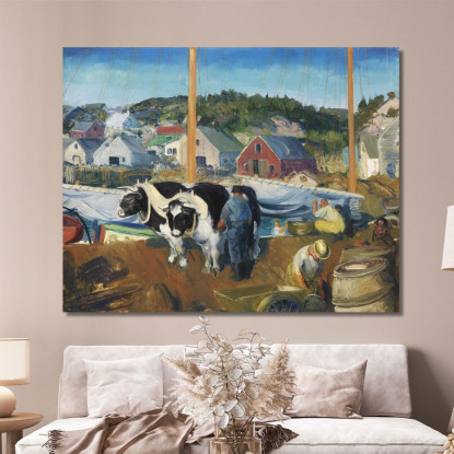 Pontile Del Team Ox A Matinicus George Bellows gbl16 quadro stampato su tela