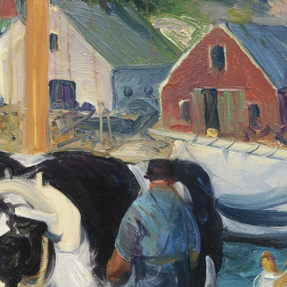 Pontile Del Team Ox A Matinicus George Bellows gbl16 quadro stampato su tela