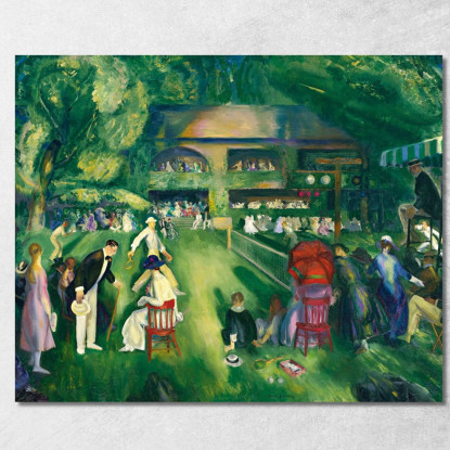 Tennis A Newport George Bellows gbl19 quadro stampato su tela