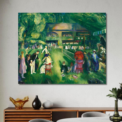 Tennis A Newport George Bellows gbl19 quadro stampato su tela