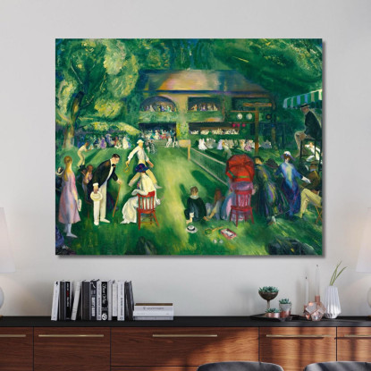 Tennis A Newport George Bellows gbl19 quadro stampato su tela