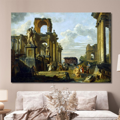 Capriccio Architettonico Del Foro Romano Giovanni Paolo Pannini gpp4 quadro stampato su tela