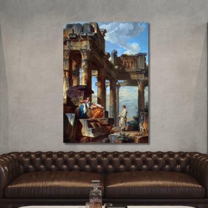 Figure Tra Le Rovine Con Il Profeta Giovanni Paolo Pannini gpp7 quadro stampato su tela