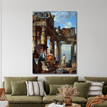 Figure Tra Le Rovine Con Il Profeta Giovanni Paolo Pannini gpp7 quadro stampato su tela
