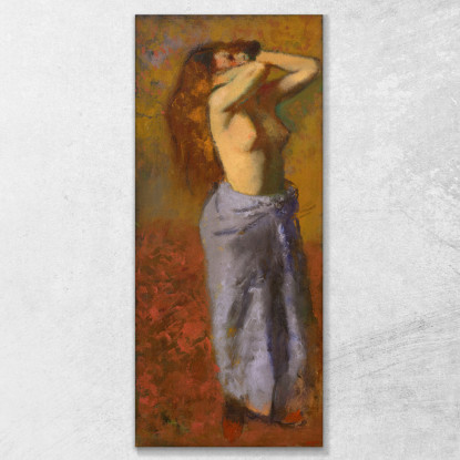 Donna In Accappatoio Blu Con Il Busto Scoperto Edgar Degas edg167 quadro stampato su tela