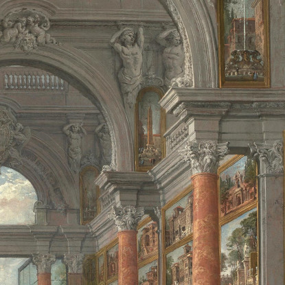 Galleria Di Vedute Di Roma Moderna Giovanni Paolo Pannini gpp9 quadro stampato su tela